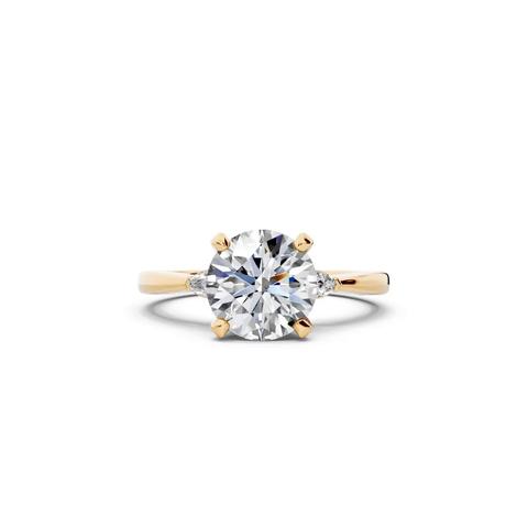 360 degree view of Madison Three-Stone Lab Pear Engagement Ring (.10 ct. tw.)