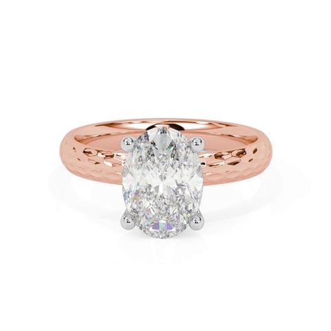 360 degree view of Geometric Hammered Solitaire Engagement Ring