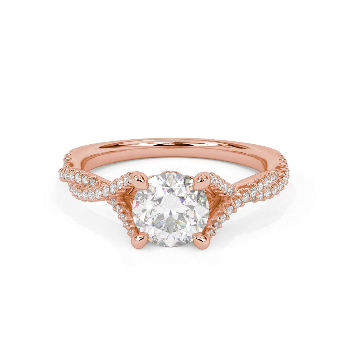 360 degree view of Laney Pave Twist Engagement Ring