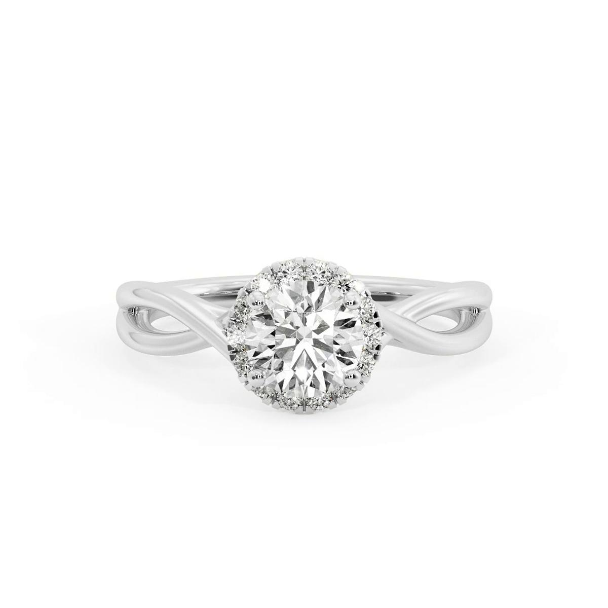 360 degree view of Adaline Halo Engagement Ring