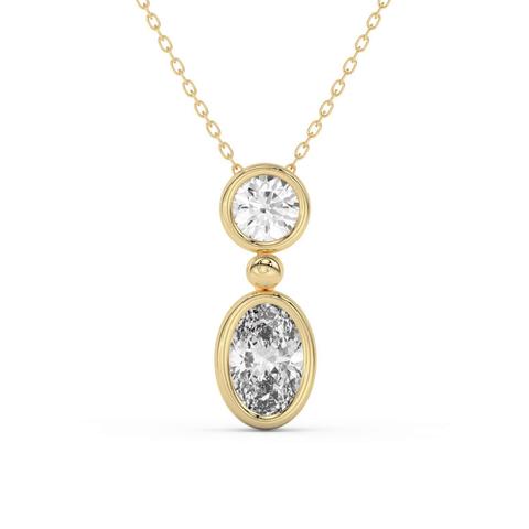 360 degree view of Duo Mixed-Shaped Lab Diamond Bezel Pendant