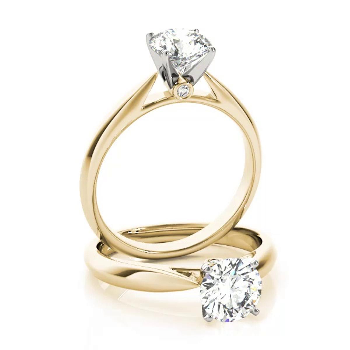 360 degree view of Camden Solitaire Engagement Ring With Peek A Boo Diamonds
