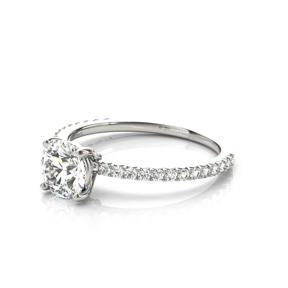 360 degree view of Lily French Pavé Engagement Ring