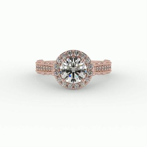 360 degree view of Madilyn Halo Engagement Ring
