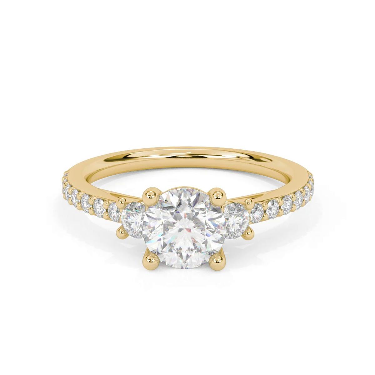 360 degree view of Renee Three Stone Engagement Ring