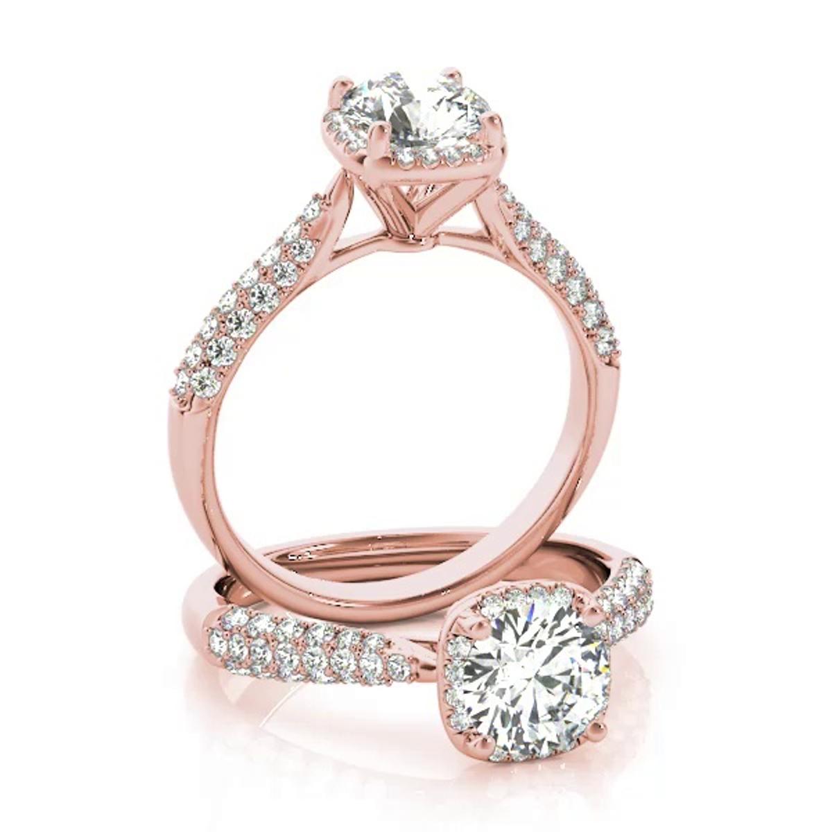 360 degree view of Marleigh Halo Engagement Ring