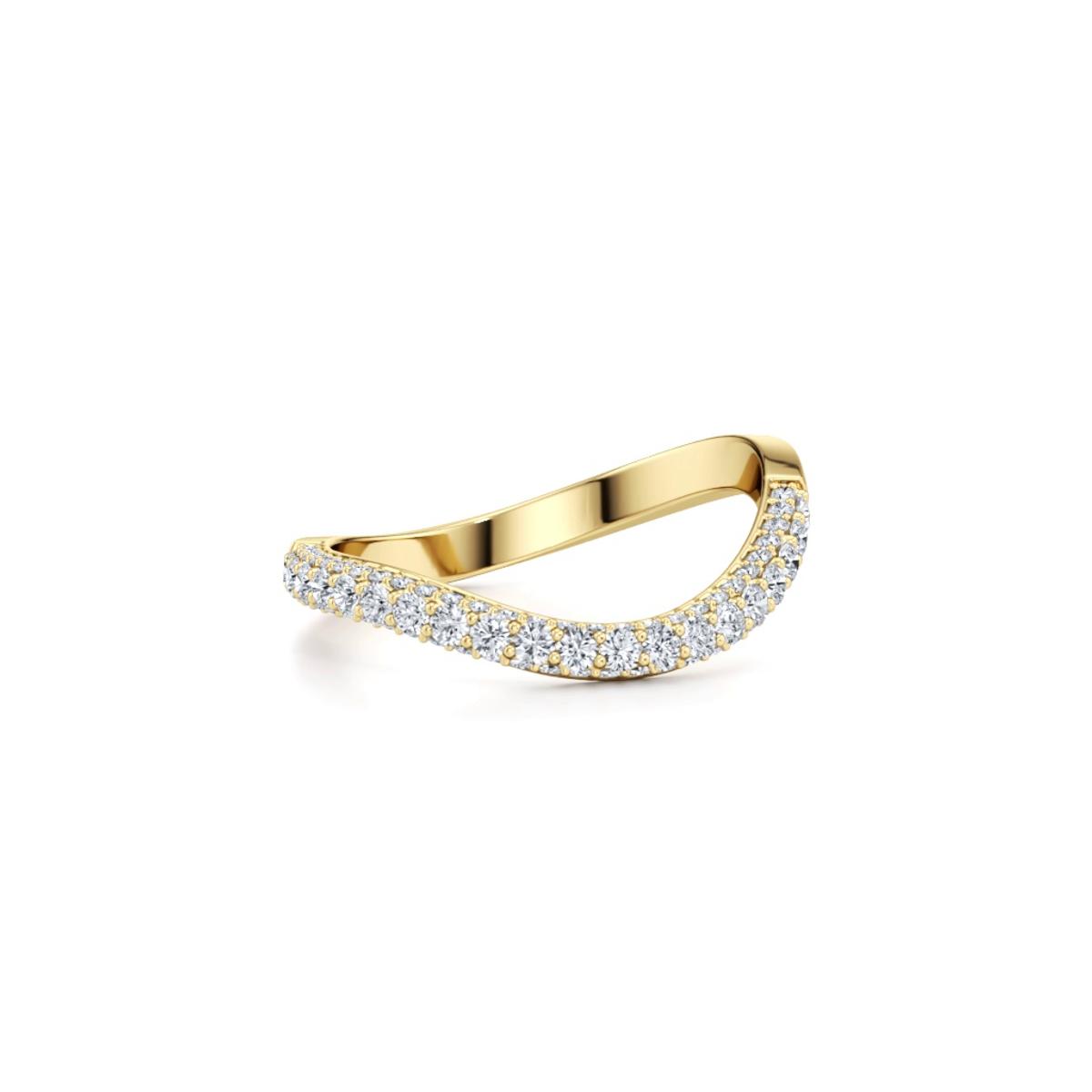360 degree view of Rivelle Lab Diamond Pavé Curved Band