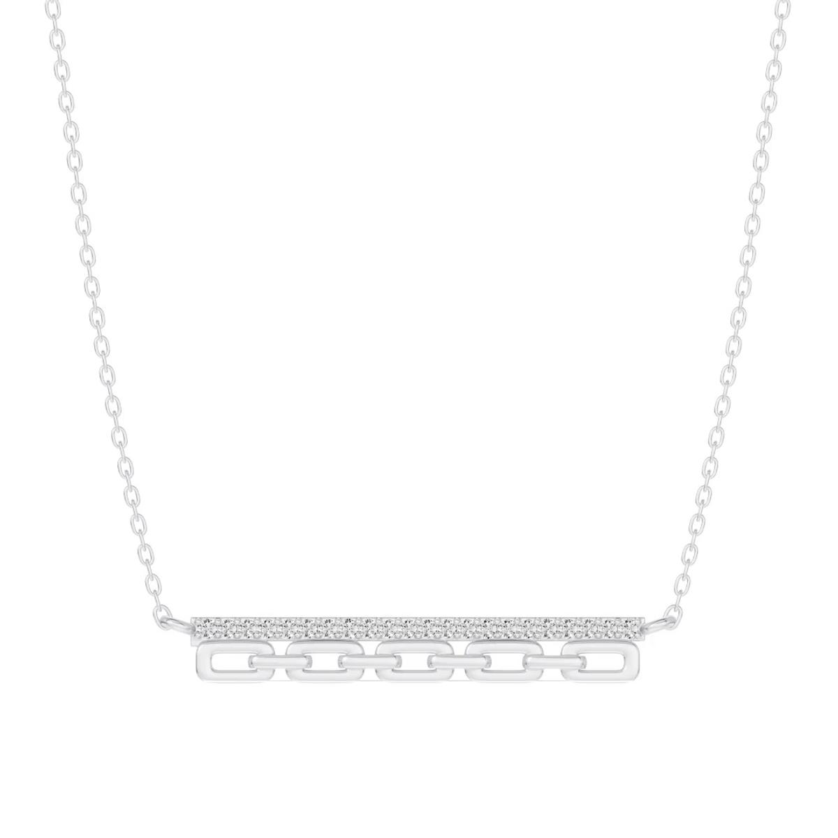 360 degree view of Chain Reaction Pavé Bar Necklace