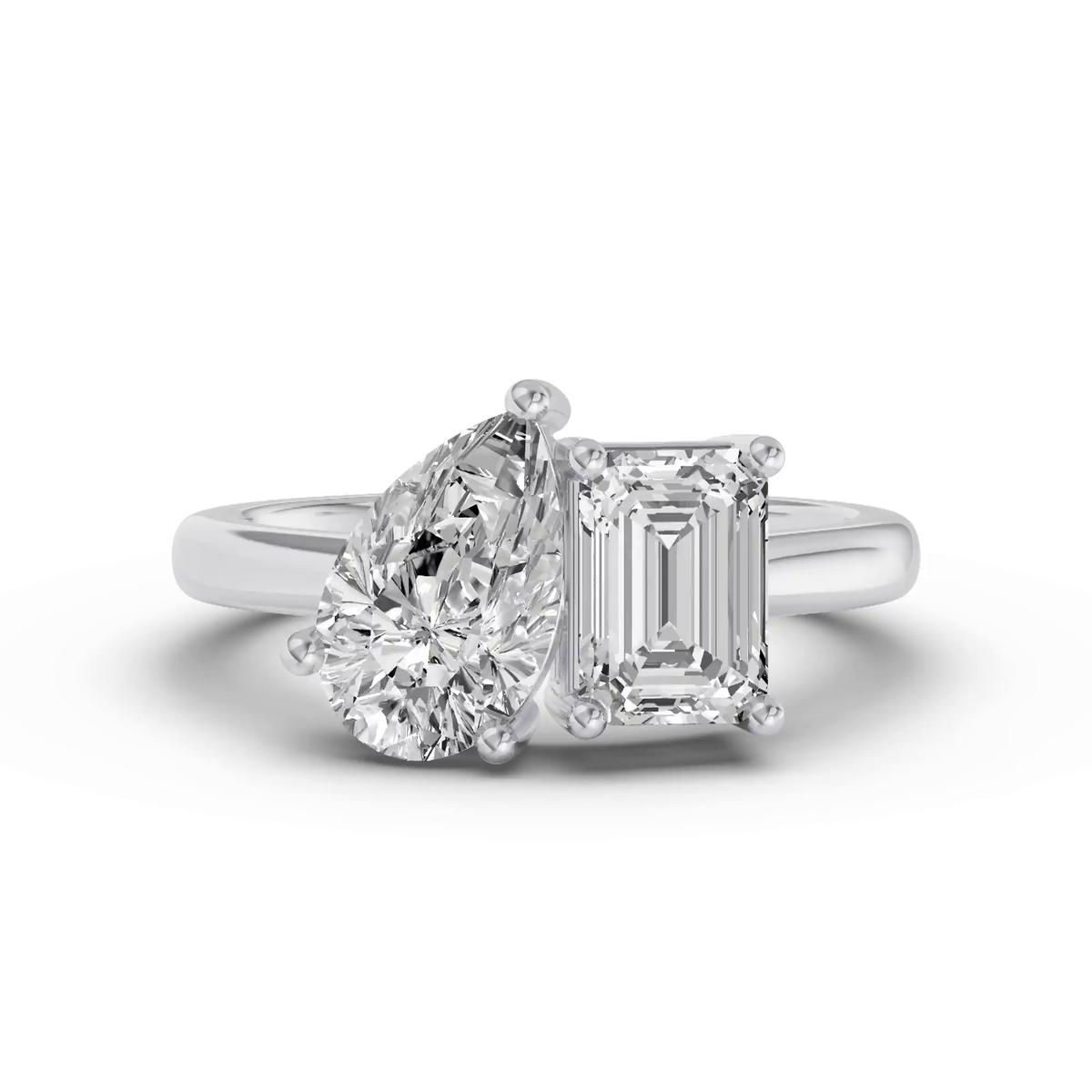 360 degree view of Toi Et Moi Pear & Emerald-Cut Lab Diamond Ring (3.00 ct. tw.)