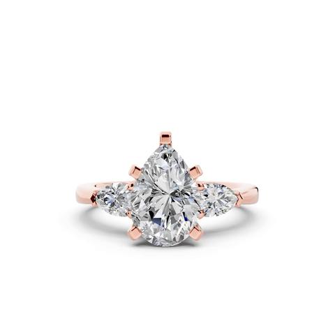 360 degree view of Madison Three-Stone Lab Pear Engagement Ring