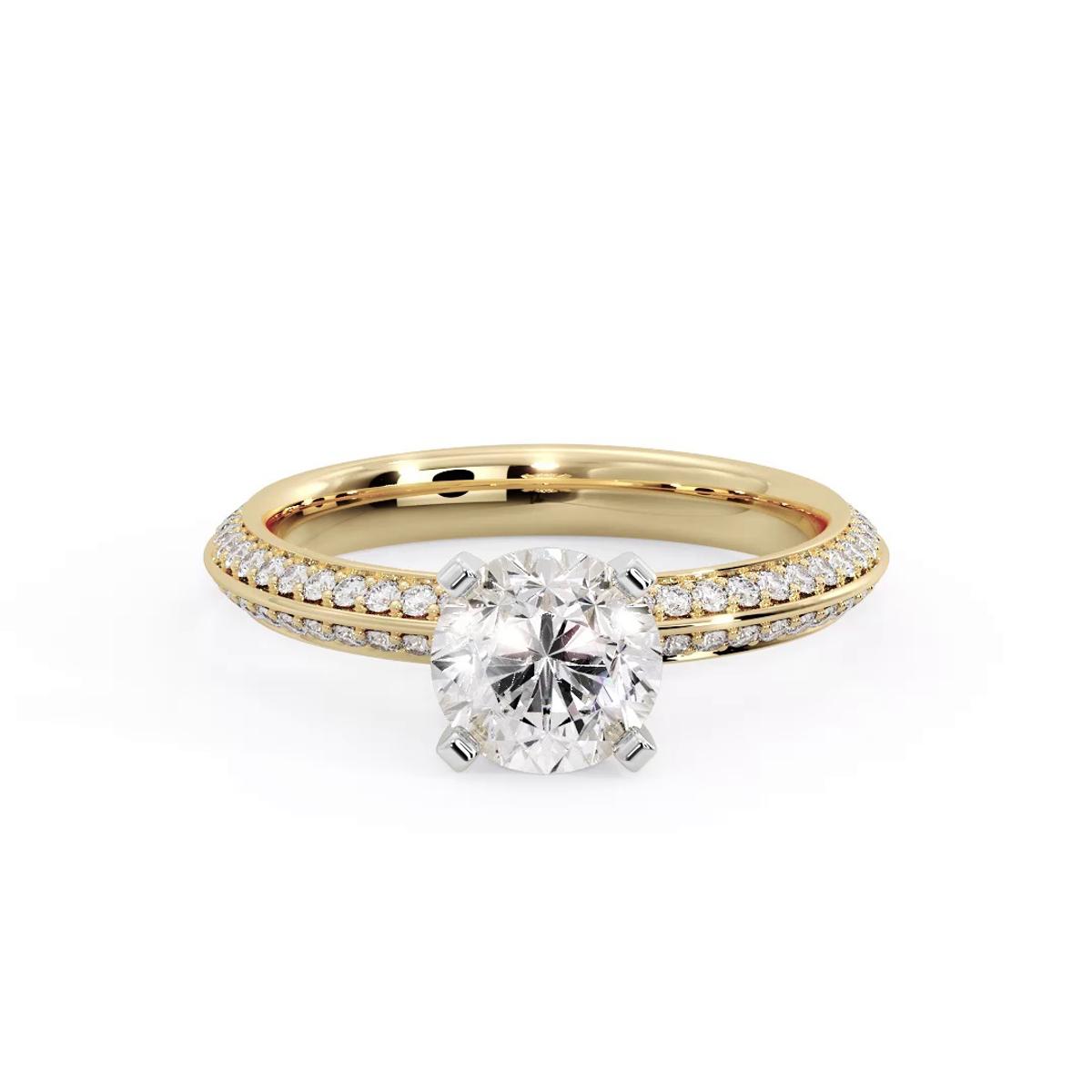 360 degree view of Raya Knife Edge Pave Engagement Ring