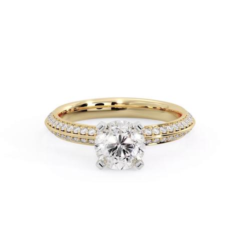 360 degree view of Raya Knife Edge Pave Engagement Ring