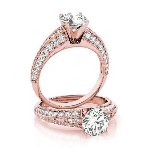 360 degree view of Angelique Vintage Inspired Engagement Ring