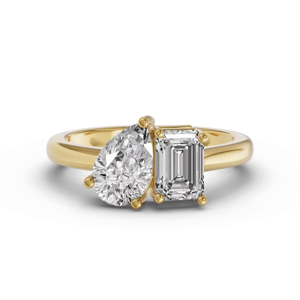 360 degree view of Toi Et Moi Pear & Emerald-Cut Lab Diamond Ring (2.00 ct. tw.)