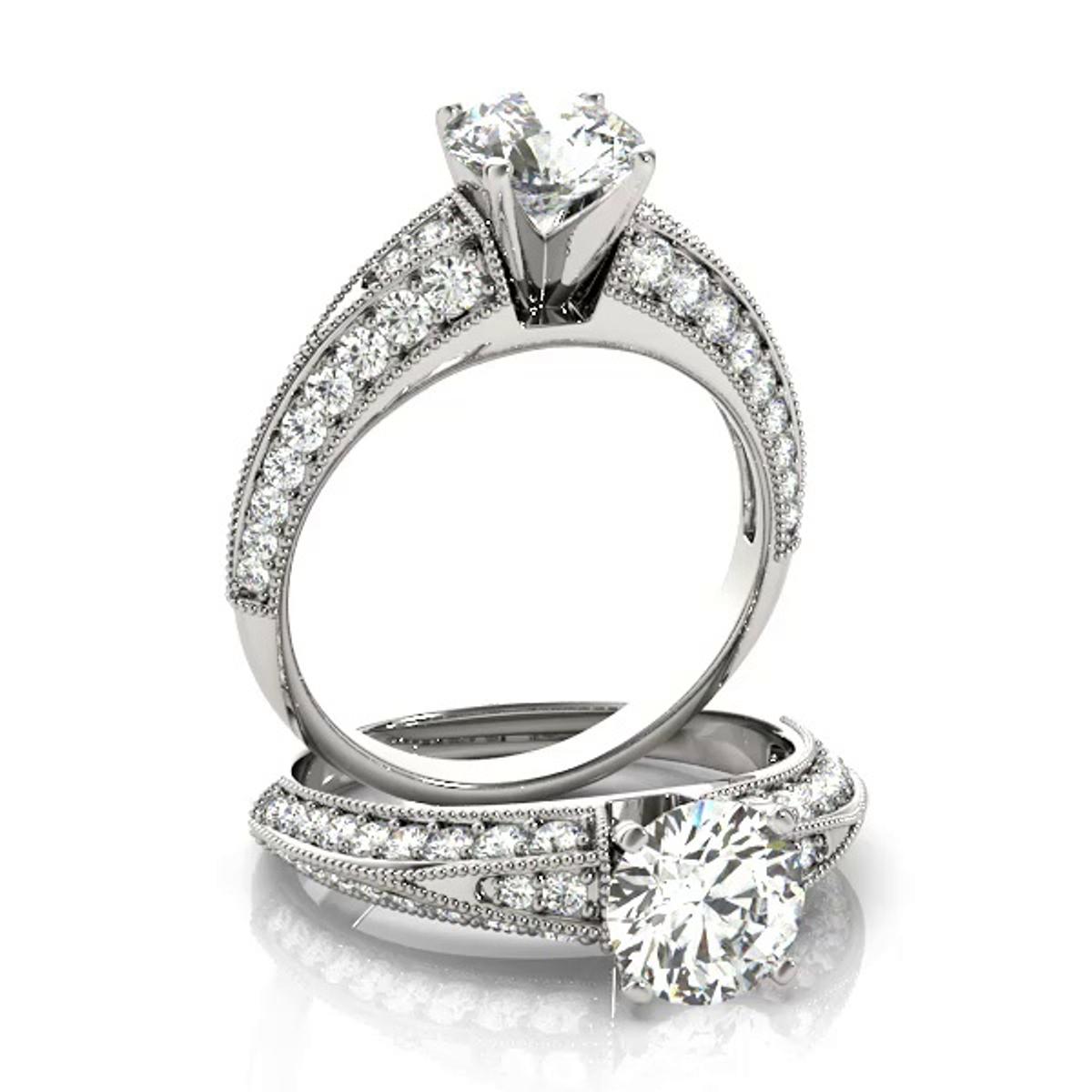 360 degree view of Angelique Vintage Inspired Engagement Ring