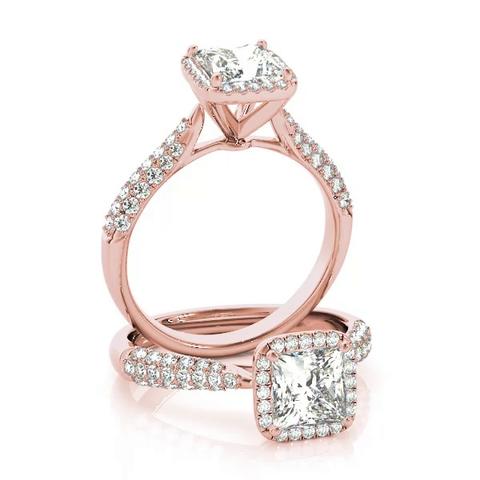 360 degree view of Bessie Halo Engagement Ring