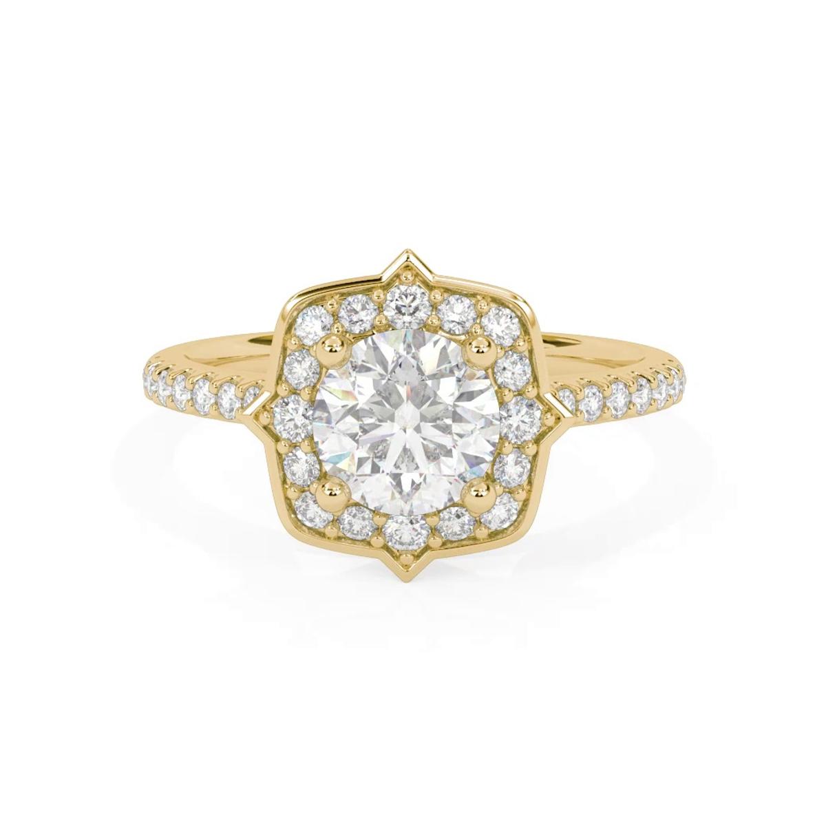 360 degree view of Peyton Halo Engagement Ring
