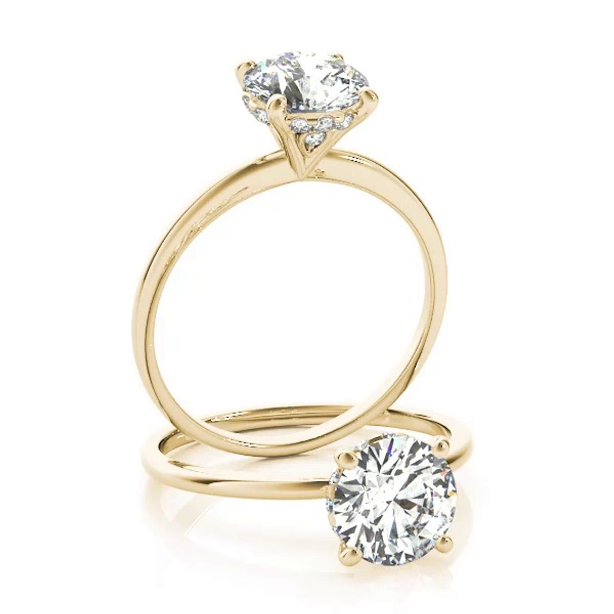 360 degree view of Lillian 4 Prong Martini Style Engagement Ring