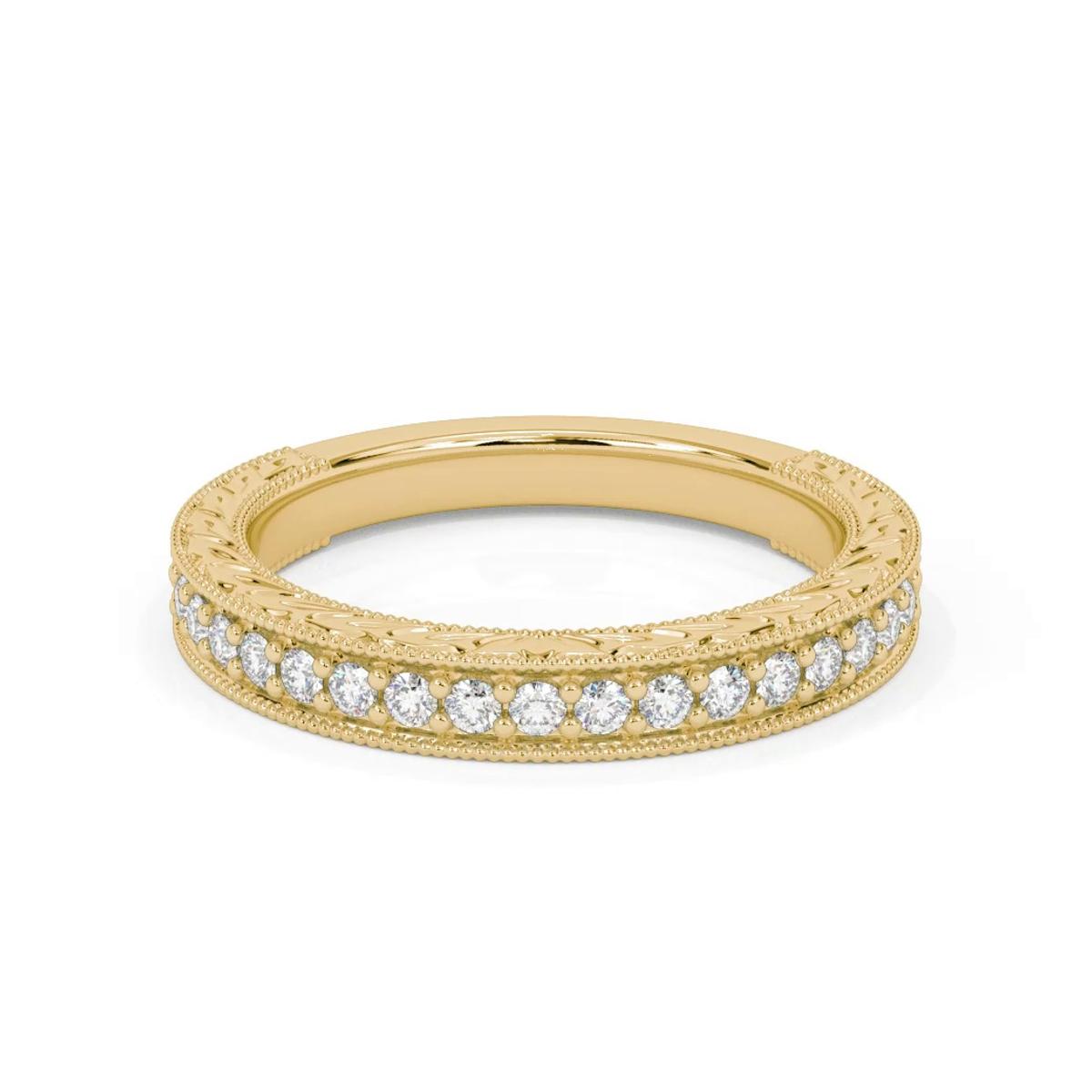 360 degree view of Kensie Grand Engraved Pavé Lab Diamond Band
