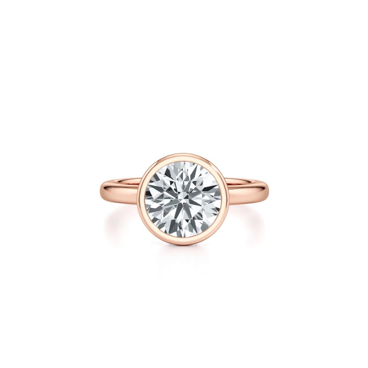 360 degree view of Lucera Bezel Hidden Halo Engagement Ring