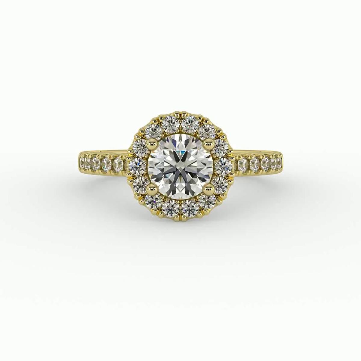 360 degree view of Myla Halo Engagement Ring