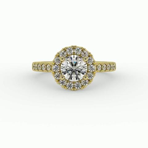 360 degree view of Myla Halo Engagement Ring