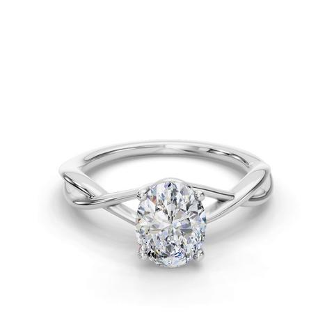 Bianca Twist Style Solitaire - 14K White Gold