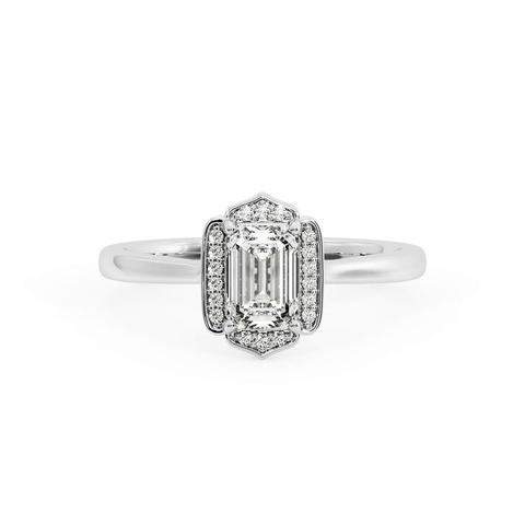 360 degree view of Lennon Halo Engagement Ring