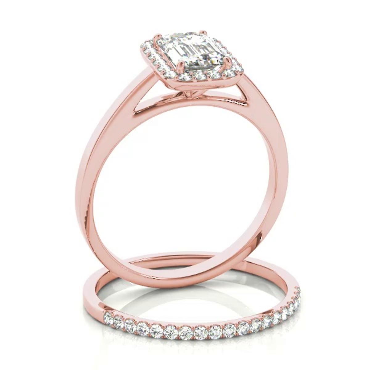 360 degree view of Kylie Halo Engagement Ring