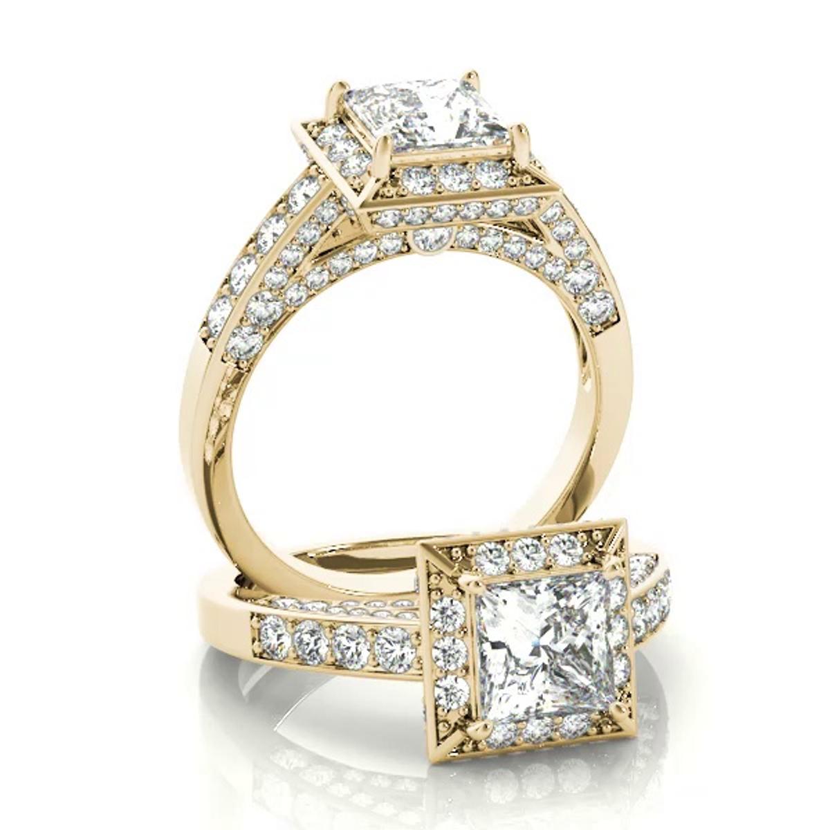 360 degree view of Gracie Halo Engagement Ring