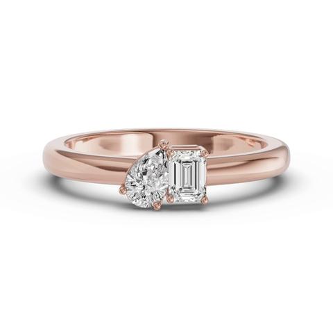 360 degree view of Toi Et Moi Pear & Emerald-Cut Lab Diamond Ring (.50 ct. tw.)