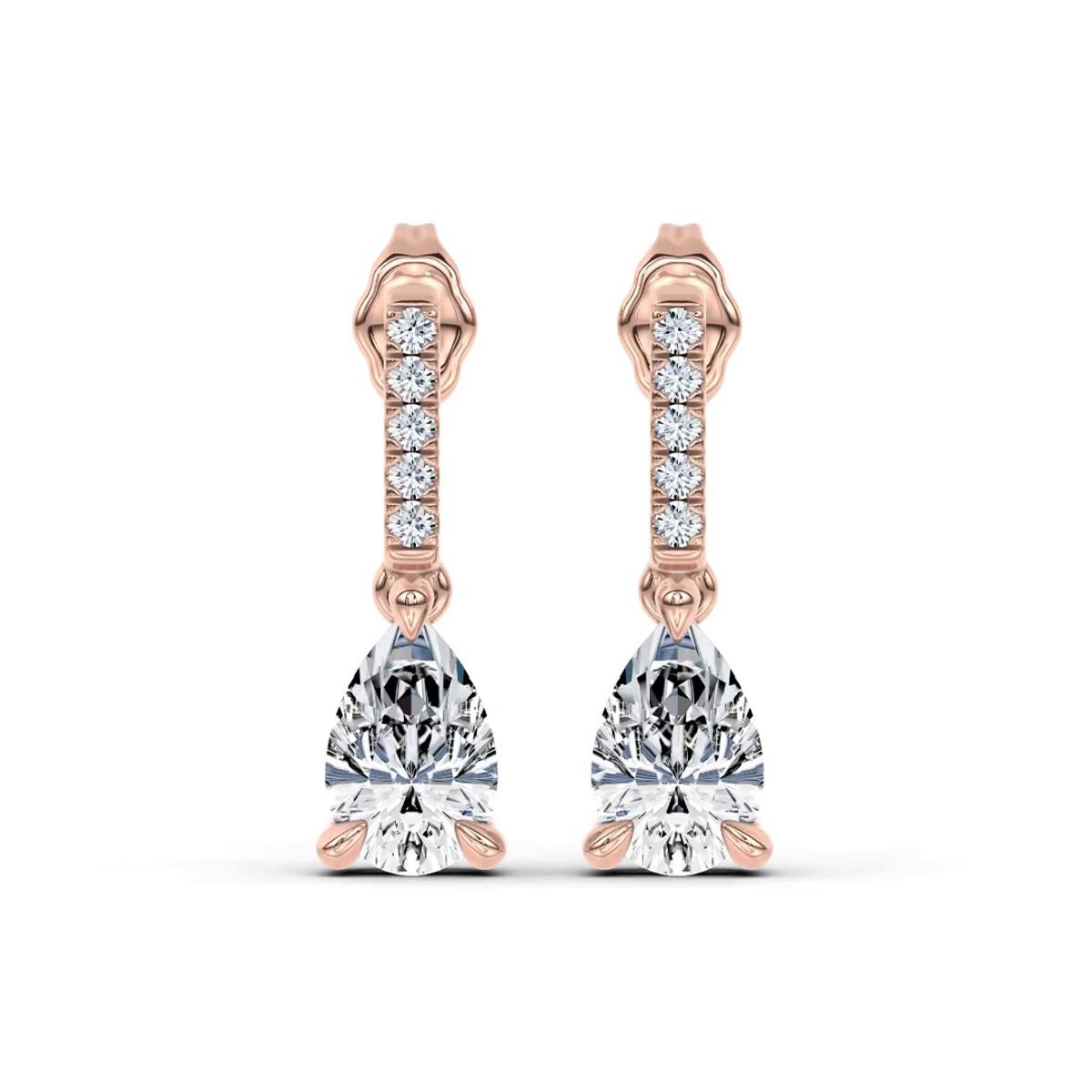360 degree view of Pear Lab Diamond Link Drop Earrings (1 ct.tw.)