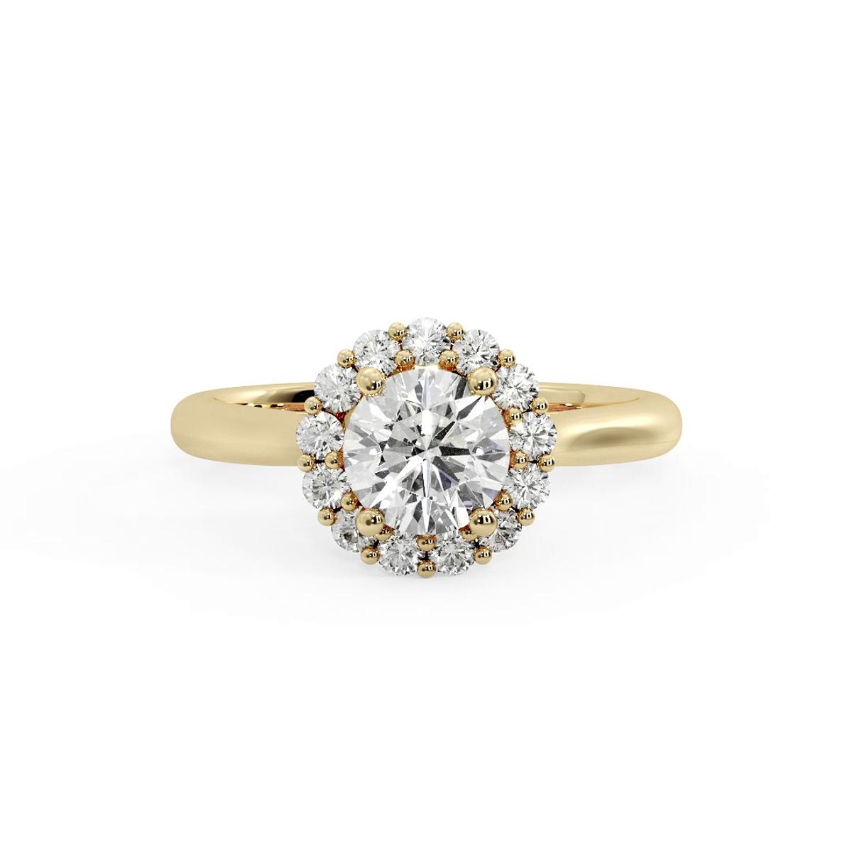 360 degree view of Aria Floral Halo Engagement Ring