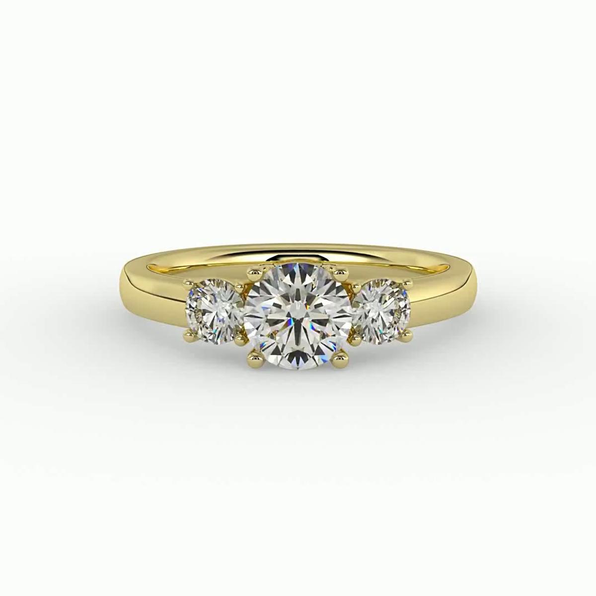360 degree view of Wynter Three Stone Engagement Ring