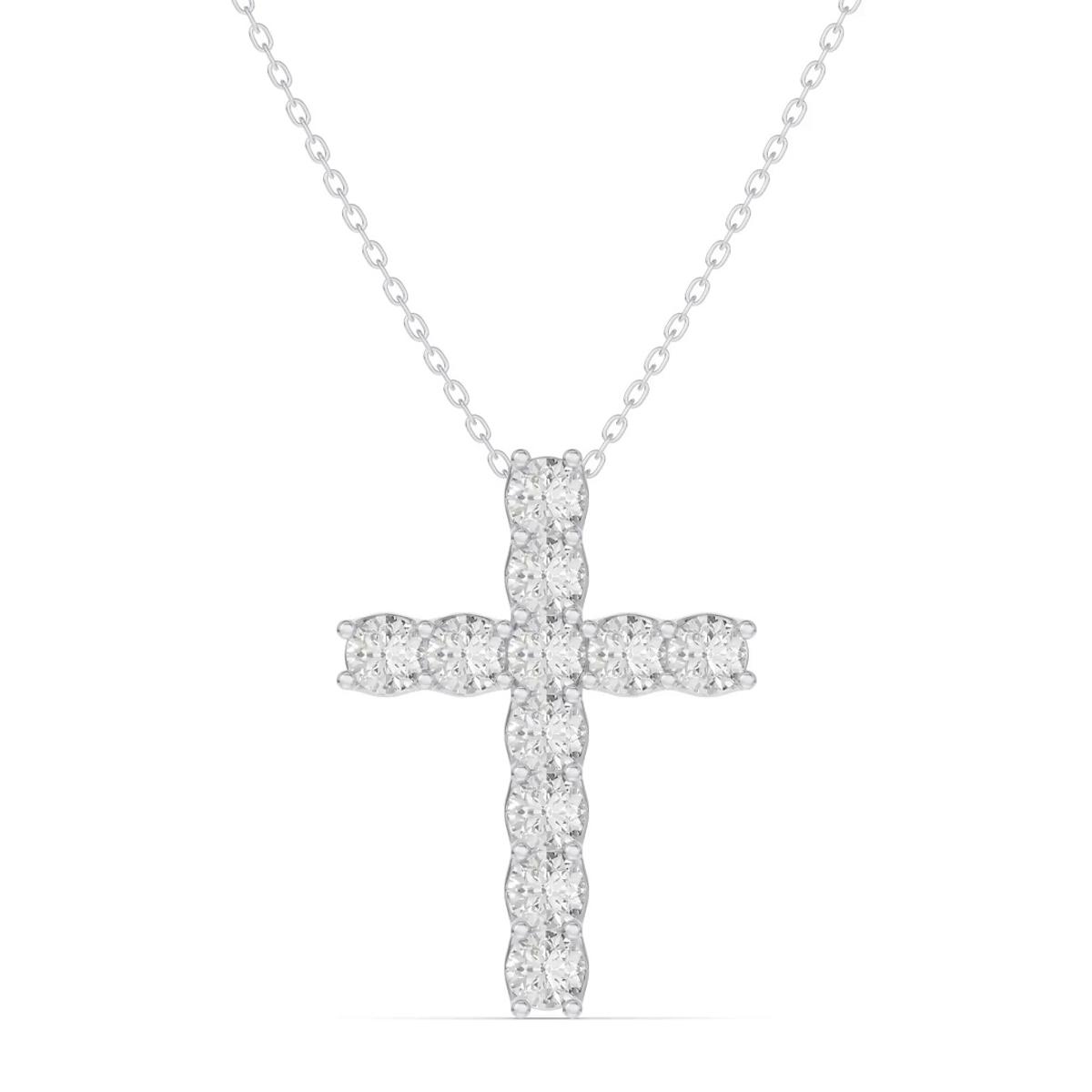 360 degree view of Unity Prong Lab Diamond Cross Pendant (1.50 ct. tw.)