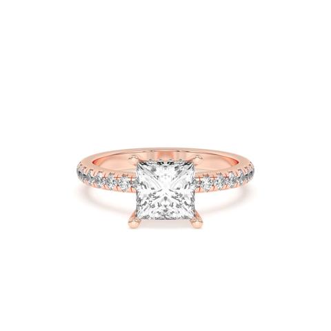 Marie Grand Hidden Halo Pavé Engagement Ring - 14K Rose Gold