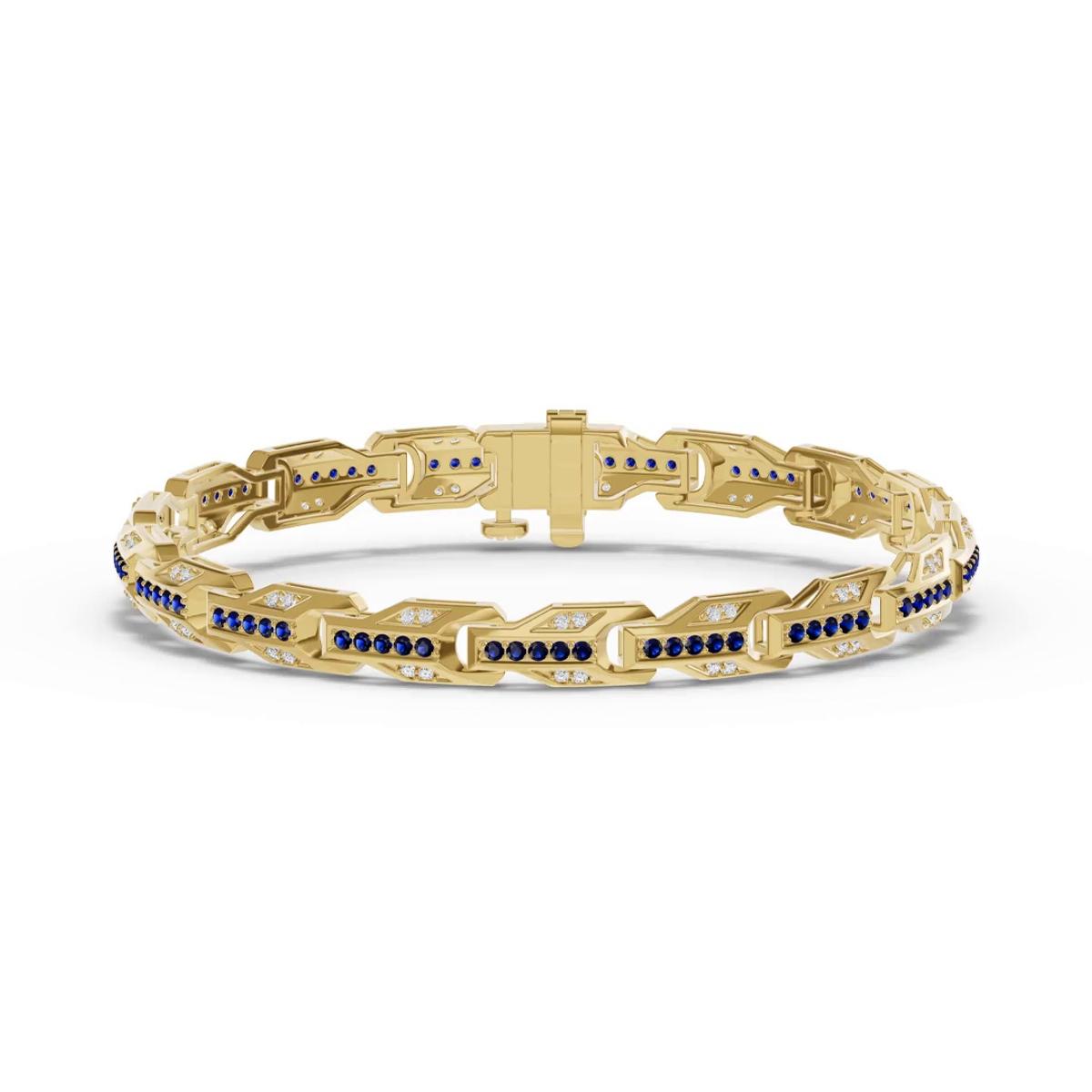 360 degree view of Ferma Diamond & Sapphire Bracelet
