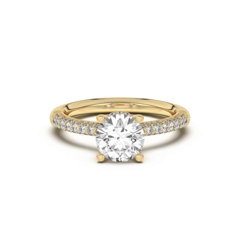 360 degree view of Ivana Triple Row Diamond Halo Ring With Bezel Accent Engagement Ring
