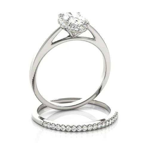360 degree view of Zoey Halo Engagement Ring