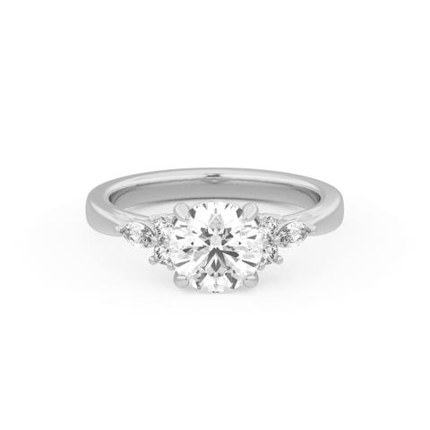 360 degree view of Blanche Round and Marquise Cluster Engagement Ring