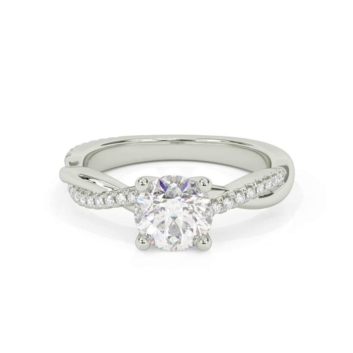 360 degree view of Sabine Crossover Pave Engagement Ring
