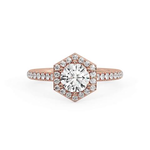 360 degree view of Mckinley Hexagon Halo Engagement Ring