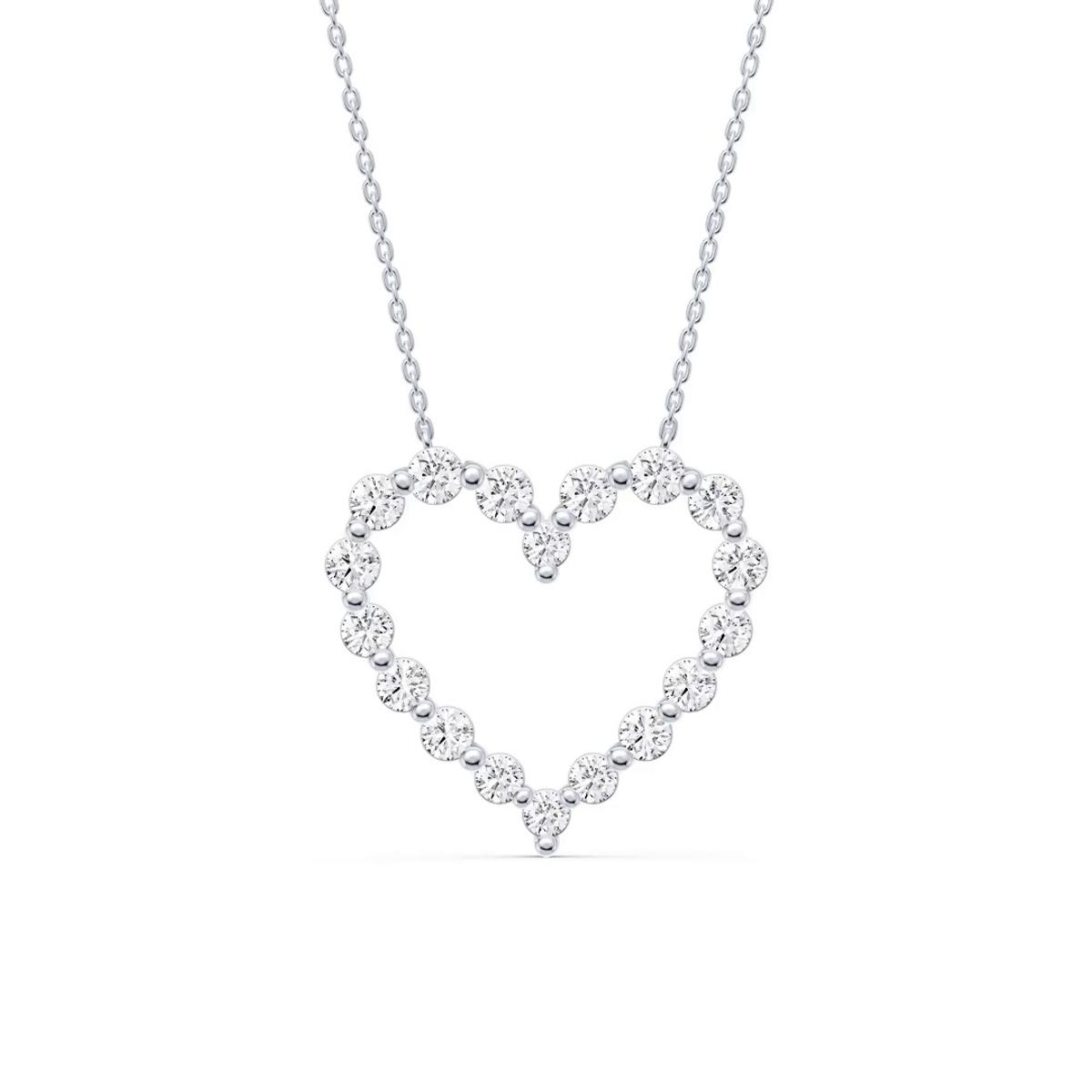 360 degree view of Floating Heart Lab Diamond Pendant (1.50 ct. tw.)