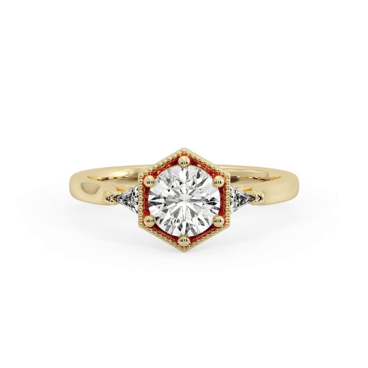 360 degree view of Quinn Three Stone Engagement Ring