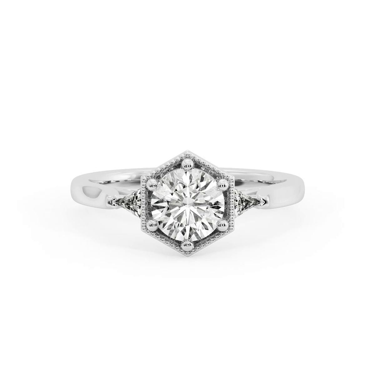 360 degree view of Quinn Three Stone Engagement Ring