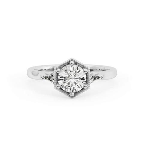 360 degree view of Quinn Three Stone Engagement Ring