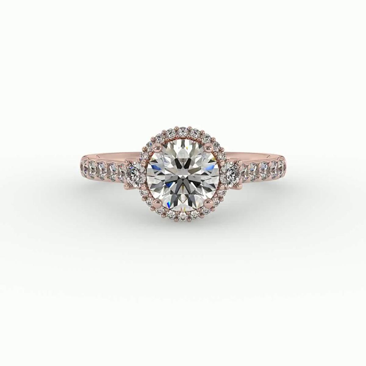 360 degree view of Annie Halo Engagement Ring