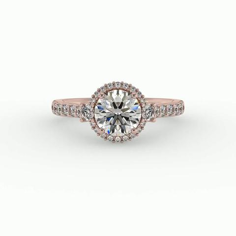 360 degree view of Annie Halo Engagement Ring