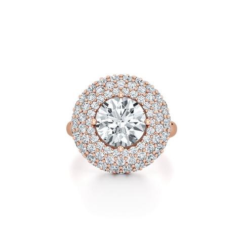 360 degree view of Portella Domed Halo Engagement Ring