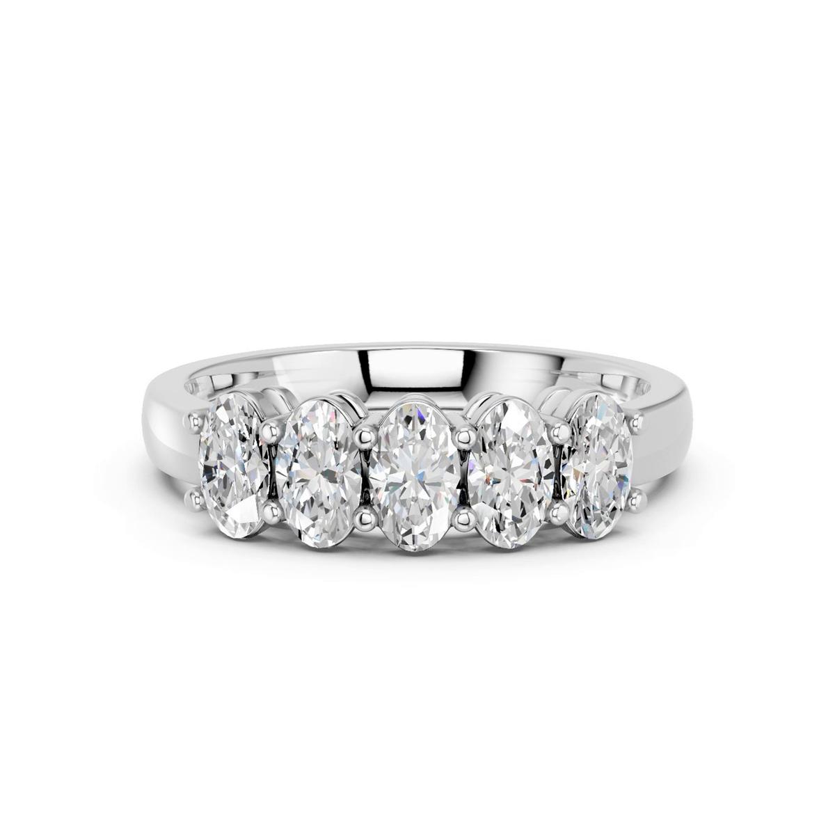 360 degree view of Five-Stone Oval Lab Diamond Band (2 ct. tw.)